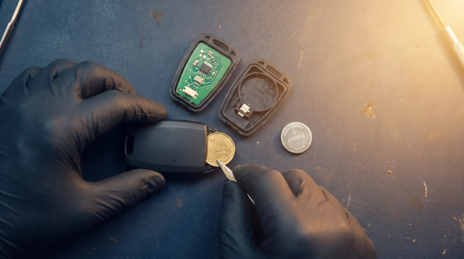 Replacing the battery in a key fob